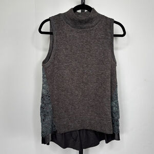 Anthro MOTH Knit Tank Top Sz M Gray Green Whimsygoth Fairy Grunge Cottage Goth‎